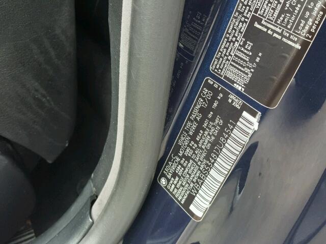 WBABS53481JU84541 - 2001 BMW 330 BLUE photo 10