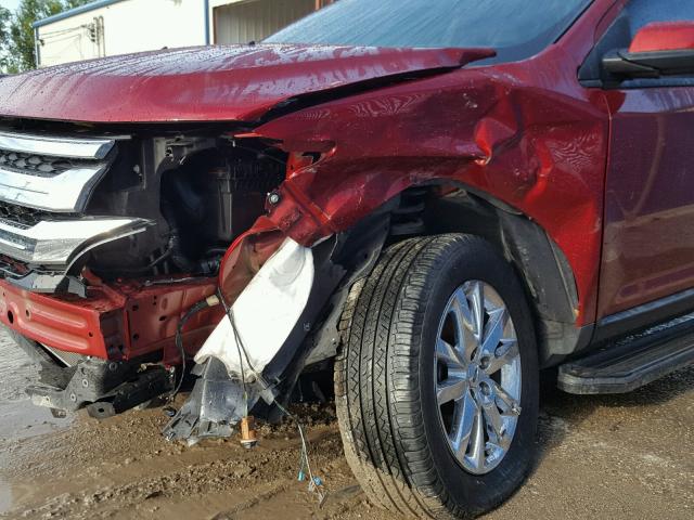 2FMDK3JC0EBA81752 - 2014 FORD EDGE SEL RED photo 9