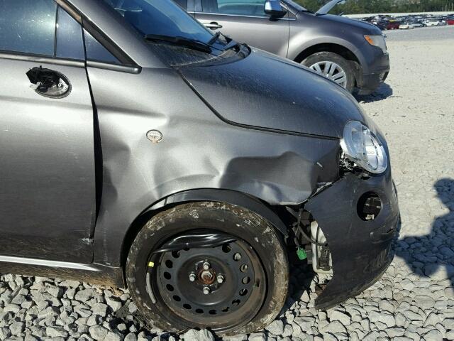 3C3CFFAR2DT743574 - 2013 FIAT 500 POP GRAY photo 9