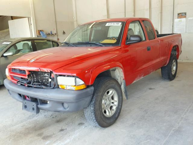 1D7HG12X13S144718 - 2003 DODGE DAKOTA SXT RED photo 2