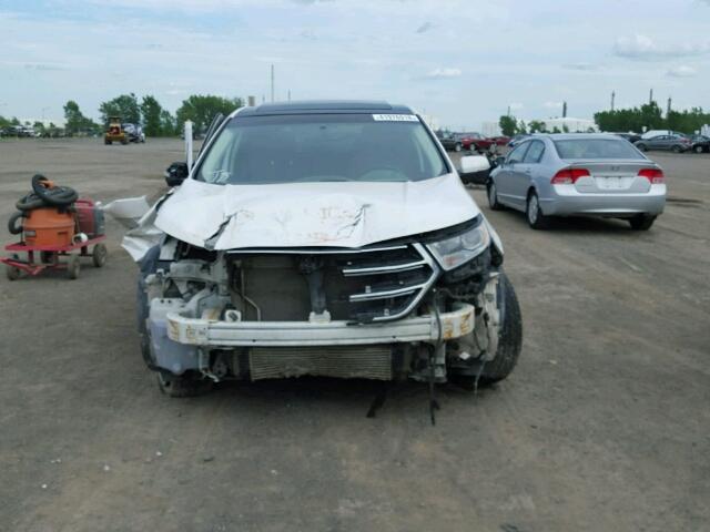 2FMTK3K90FBB93550 - 2015 FORD EDGE TITAN WHITE photo 9