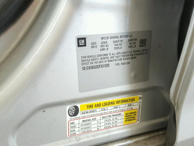 1G1ZA5EU2CF391255 - 2012 CHEVROLET MALIBU LS Күміс фото 10