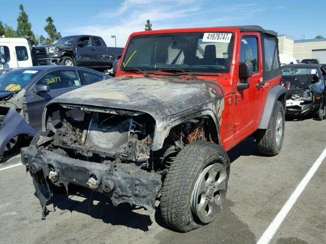 1C4AJWAG6FL741583 - 2015 JEEP WRANGLER S RED photo 2