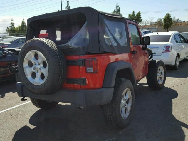 1C4AJWAG6FL741583 - 2015 JEEP WRANGLER S RED photo 4
