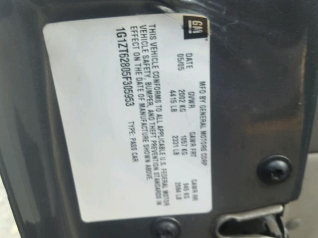 1G1ZT62805F305953 - 2005 CHEVROLET MALIBU MAX 灰色 照片 10