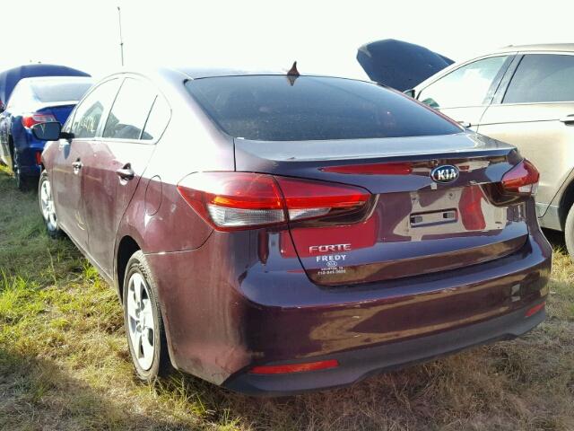 3KPFK4A71HE042543 - 2017 KIA FORTE LX BURGUNDY photo 3