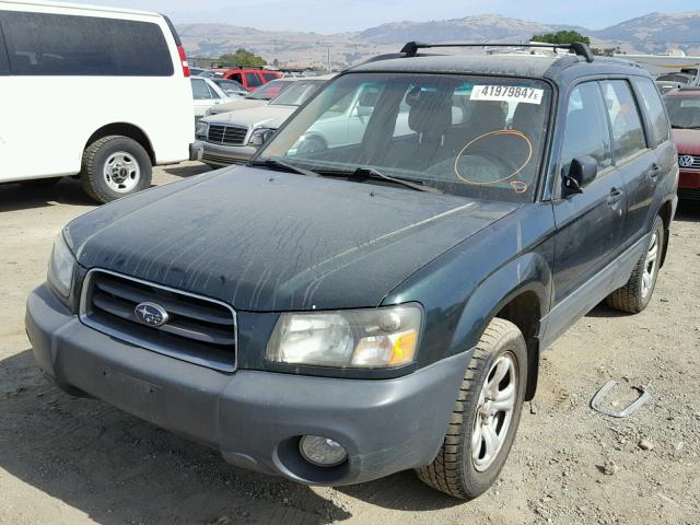 JF1SG63625G707399 - 2005 SUBARU FORESTER 2 GREEN photo 2