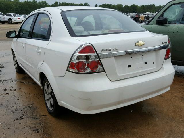 KL1TD56667B162697 - 2007 CHEVROLET AVEO BASE Biały zdjęcie 3