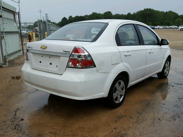 KL1TD56667B162697 - 2007 CHEVROLET AVEO BASE Biały zdjęcie 4