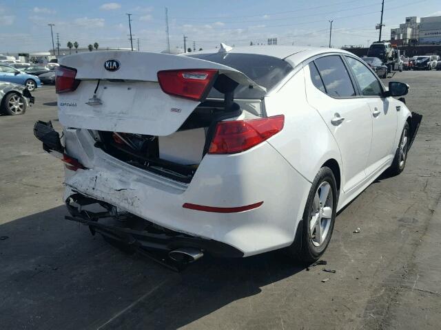 KNAGM4A75F5642728 - 2015 KIA OPTIMA LX WHITE photo 4