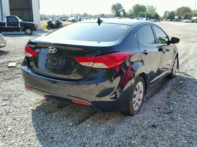 5NPDH4AE3CH144385 - 2012 HYUNDAI ELANTRA BLACK photo 4