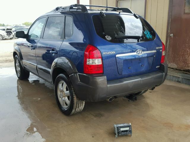 KM8JN72D65U217210 - 2005 HYUNDAI TUCSON GLS BLUE photo 3