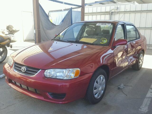 2T1BR12E21C395481 - 2001 TOYOTA COROLLA CE RED photo 2