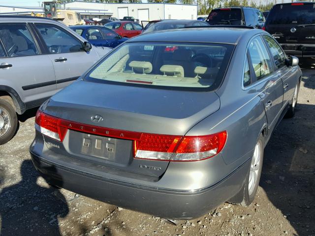 KMHFC46F26A127657 - 2006 HYUNDAI AZERA SE GRAY photo 4