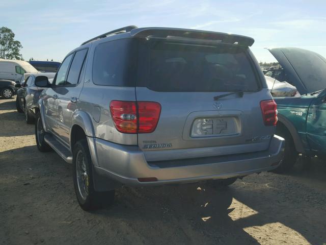 5TDBT44AX2S116641 - 2002 TOYOTA SEQUOIA SR SILVER photo 3