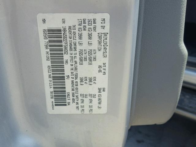 1A8HW58227F500262 - 2007 CHRYSLER ASPEN LIMI 银色 照片 10