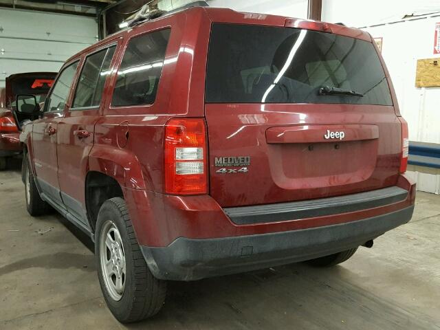 1C4NJRBB5FD257100 - 2015 JEEP PATRIOT SP MAROON photo 3