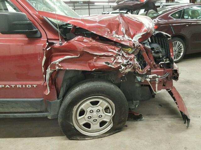 1C4NJRBB5FD257100 - 2015 JEEP PATRIOT SP MAROON photo 9