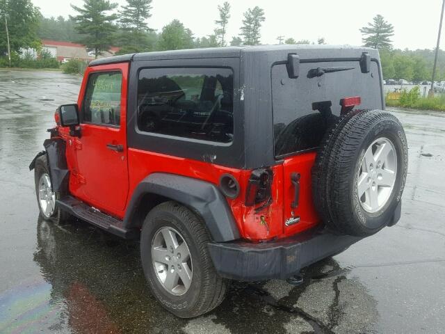 1C4AJWAG4FL505157 - 2015 JEEP WRANGLER S 红色 照片 3