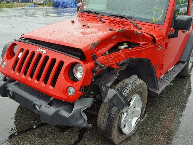 1C4AJWAG4FL505157 - 2015 JEEP WRANGLER S 红色 照片 9