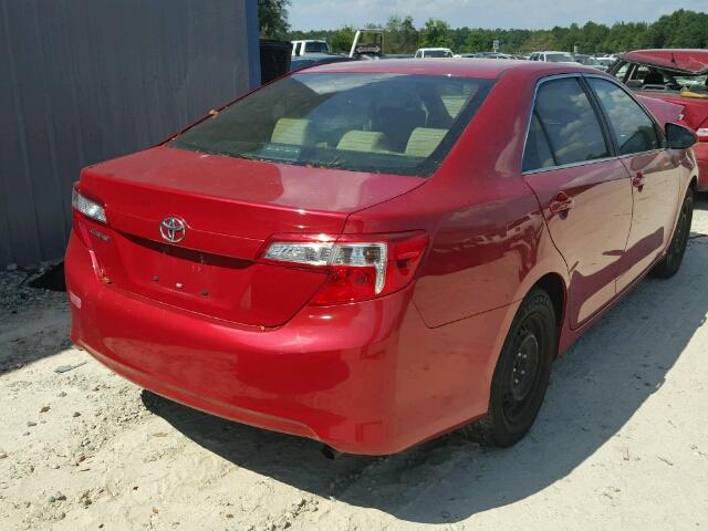 4T1BF1FKXDU705999 - 2013 TOYOTA CAMRY RED photo 4