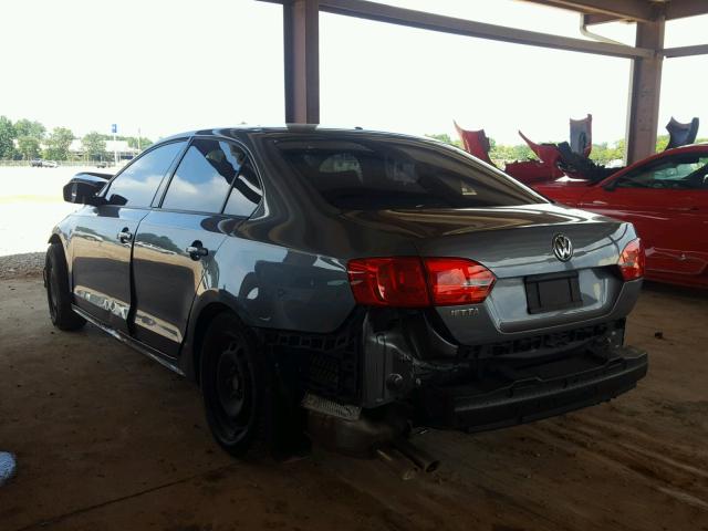 3VW1K7AJ6DM221858 - 2013 VOLKSWAGEN JETTA BASE GRAY photo 3