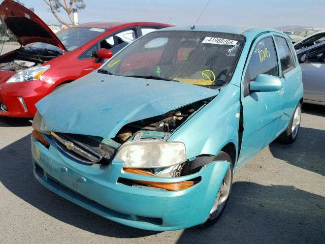 KL1TD62615B319707 - 2005 CHEVROLET AVEO BASE Կապույտ լուսանկար 2
