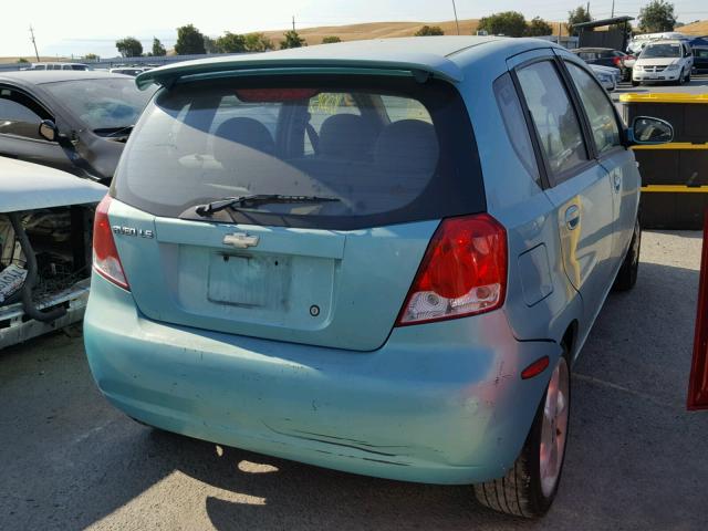 KL1TD62615B319707 - 2005 CHEVROLET AVEO BASE Կապույտ լուսանկար 4