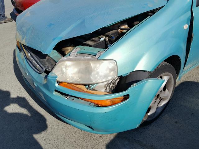 KL1TD62615B319707 - 2005 CHEVROLET AVEO BASE Կապույտ լուսանկար 9