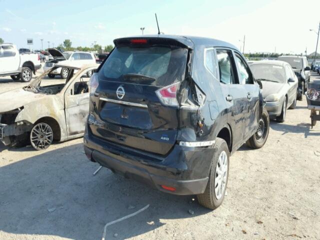 KNMAT2MV3GP608450 - 2016 NISSAN ROGUE BLACK photo 4