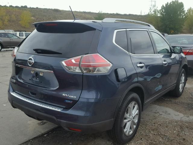 5N1AT2MV8EC865233 - 2014 NISSAN ROGUE S BLUE photo 4