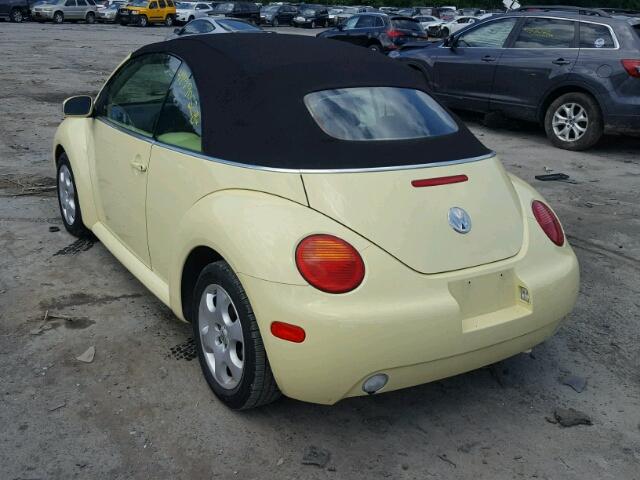3VWCK21Y33M317325 - 2003 VOLKSWAGEN NEW BEETLE ყვითელი ფოტო 3