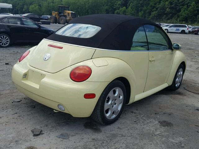 3VWCK21Y33M317325 - 2003 VOLKSWAGEN NEW BEETLE YELLOW photo 4