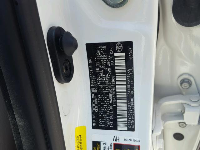 4T1BK1EB2HU253632 - 2017 TOYOTA AVALON XLE WHITE photo 10