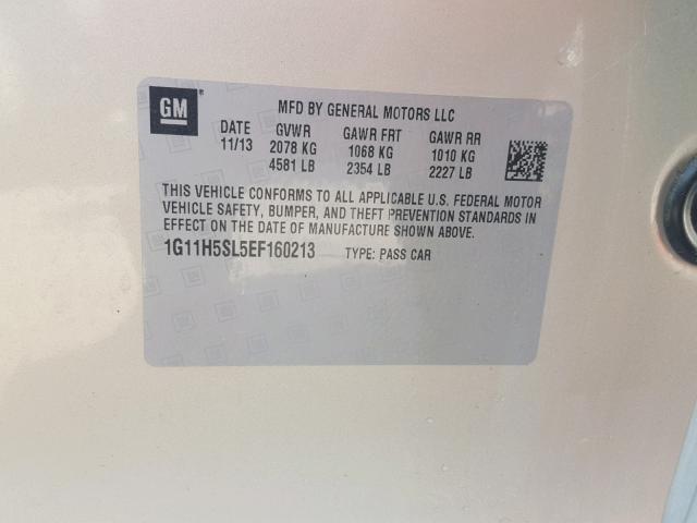 1G11H5SL5EF160213 - 2014 CHEVROLET MALIBU LTZ 米色 照片 10