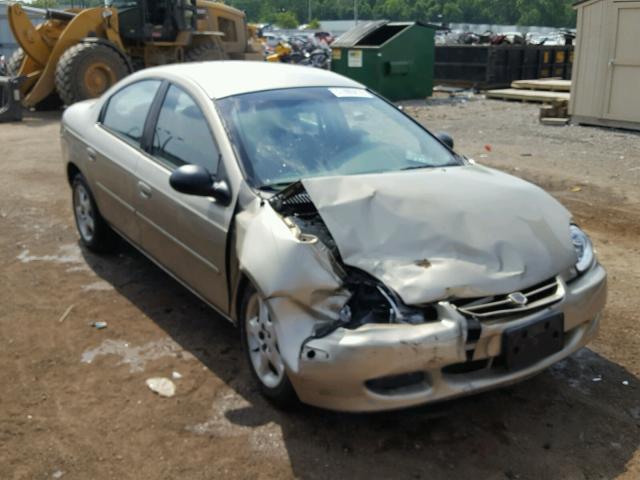 1B3ES46C12D615405 - 2002 DODGE NEON SE GOLD photo 1