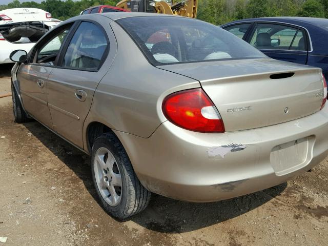 1B3ES46C12D615405 - 2002 DODGE NEON SE GOLD photo 3