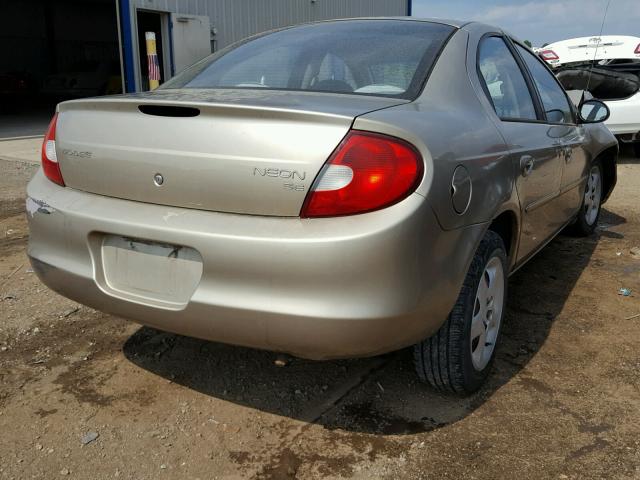 1B3ES46C12D615405 - 2002 DODGE NEON SE GOLD photo 4