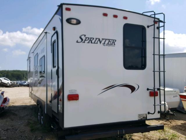 4YDF29227D1531863 - 2013 KEYSTONE SPRINTER WHITE photo 3