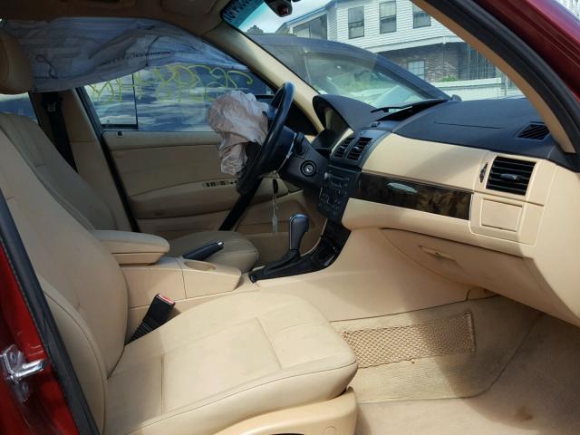 WBXPC93449WJ29056 - 2009 BMW X3 XDRIVE3 BURGUNDY photo 5