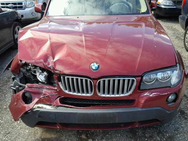 WBXPC93449WJ29056 - 2009 BMW X3 XDRIVE3 BURGUNDY photo 7