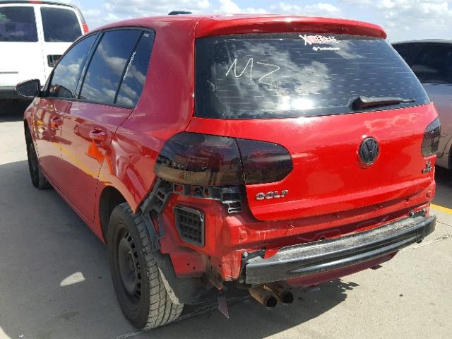 WVWDA7AJ6BW305694 - 2011 VOLKSWAGEN GOLF RED photo 3