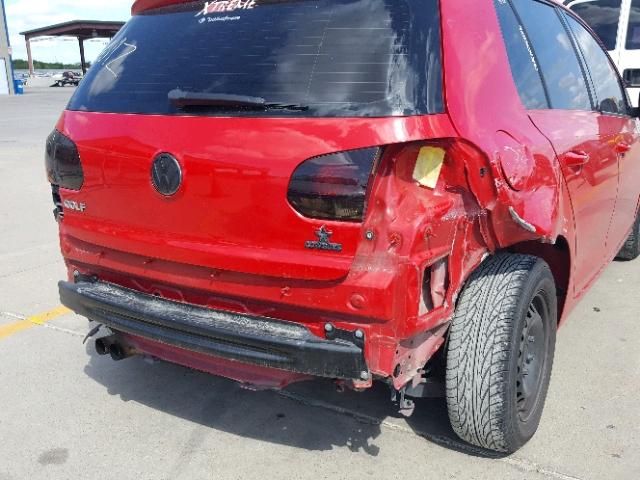 WVWDA7AJ6BW305694 - 2011 VOLKSWAGEN GOLF RED photo 9