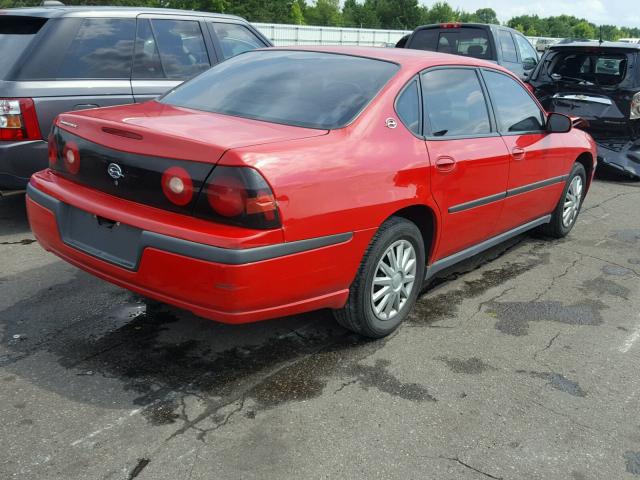 2G1WF52E649426228 - 2004 CHEVROLET IMPALA RED photo 4