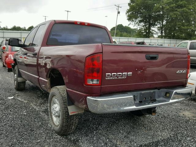 3D7KU28613G835676 - 2003 DODGE RAM 2500 S MAROON photo 3