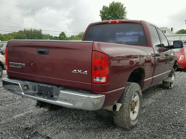 3D7KU28613G835676 - 2003 DODGE RAM 2500 S MAROON photo 4