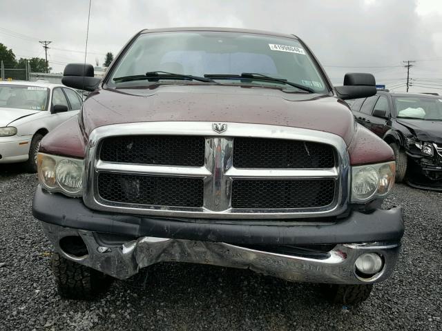 3D7KU28613G835676 - 2003 DODGE RAM 2500 S MAROON photo 9