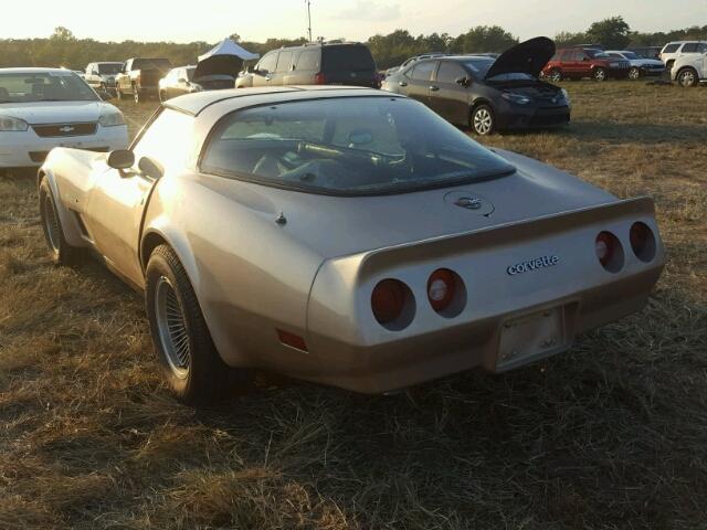 1G1AY0786C5114139 - 1982 CHEVROLET CORVETTE GOLD photo 3