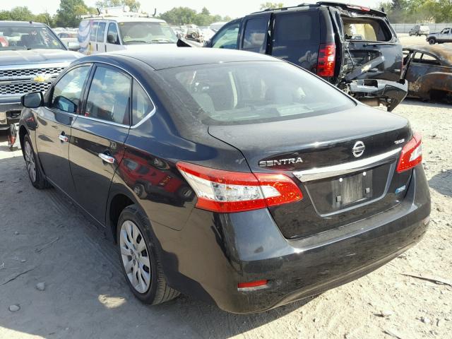 3N1AB7AP9EY222720 - 2014 NISSAN SENTRA S BLACK photo 3