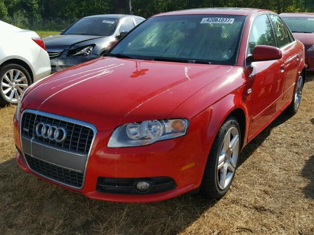 WAUAF78E78A074188 - 2008 AUDI A4 2.0T RED photo 2